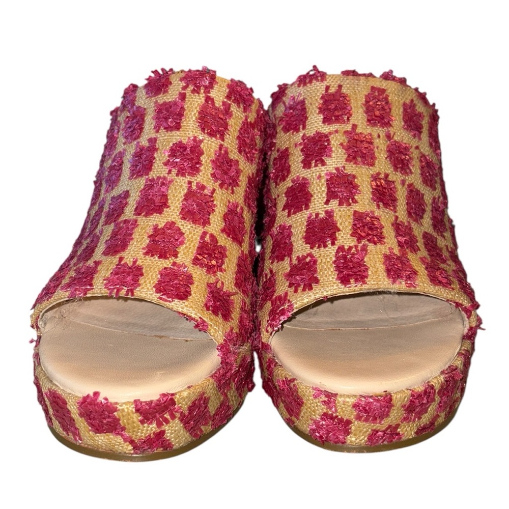 Cecelia New York Frost Platform Wedge Slide Sandals in Pink Pom - 9 - Picture 8 of 15